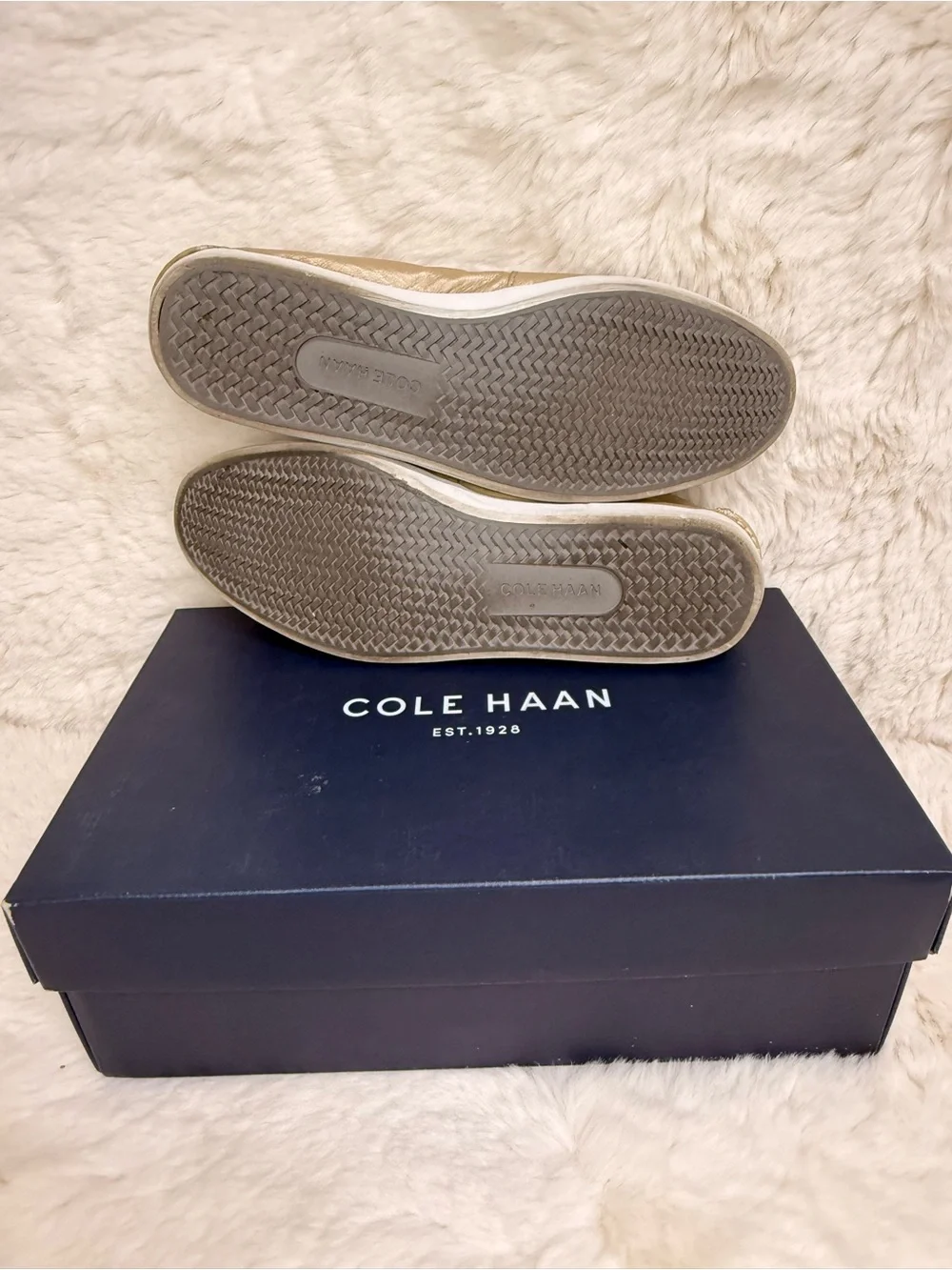Cole Haan Nantucket‎ Loafers Soft Gold Metallic Leather 7.5B